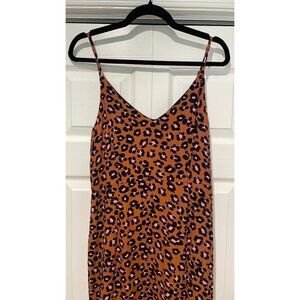 Sanctuary Womens Leopard Print Slip Dress Size 6 Mob Wife HOCO Coquette Feminine